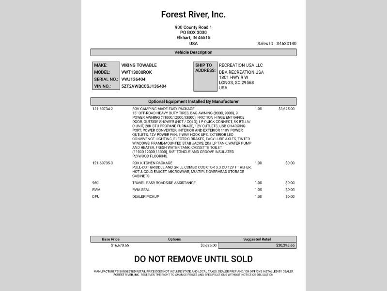 2025 Forest River RV Viking ROK 13000ROK photo 28