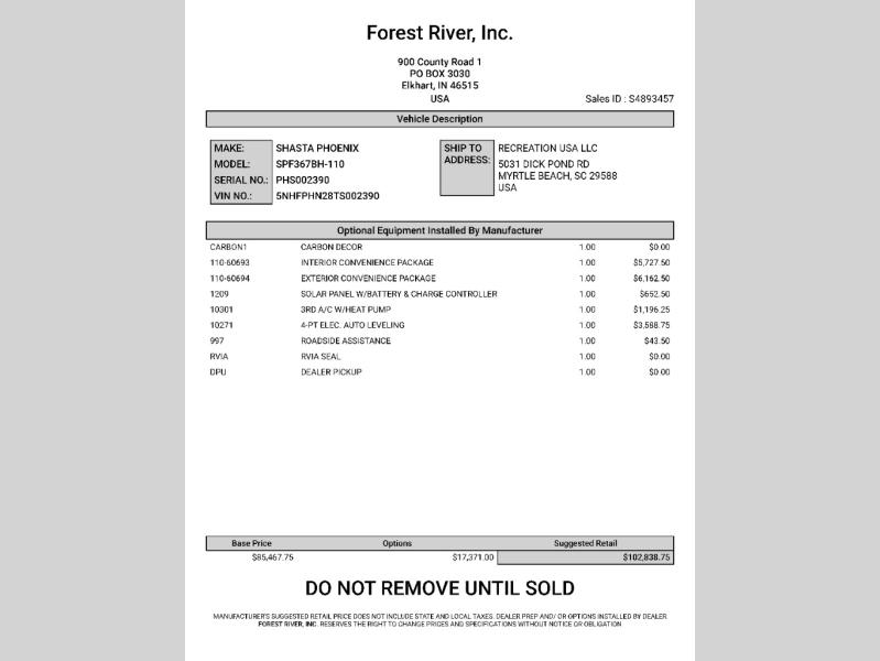 2026 Shasta RVs Phoenix 367BH photo 32