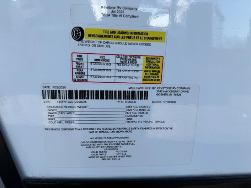 2026 Dutchmen RV Voltage V-Series 3800 Toy Hauler photo 43