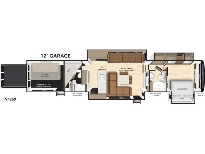 2027 Axiom RV Vendetta 4260 Toy Hauler floorplan