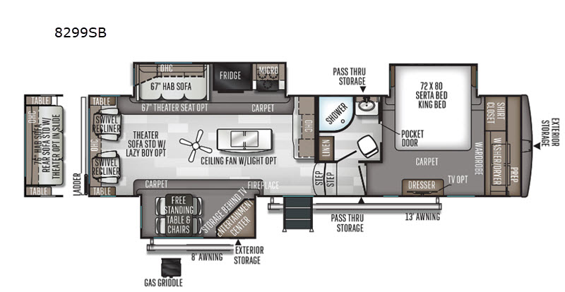 2020 Forest River RV Rockwood Signature Ultra Lite 8299SB floorplan