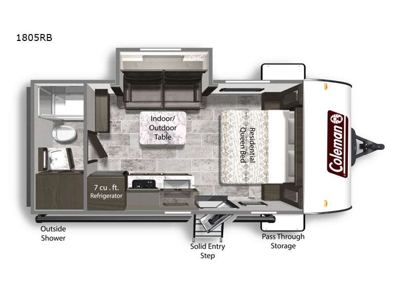 2021 Dutchmen RV Coleman Light 1805RB floorplan