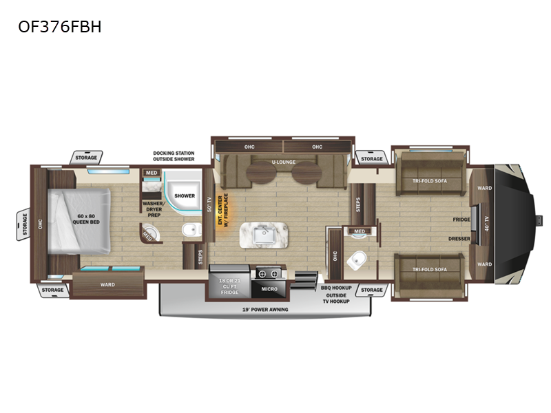 2022 Highland Ridge RV Open Range OF376FBH floorplan