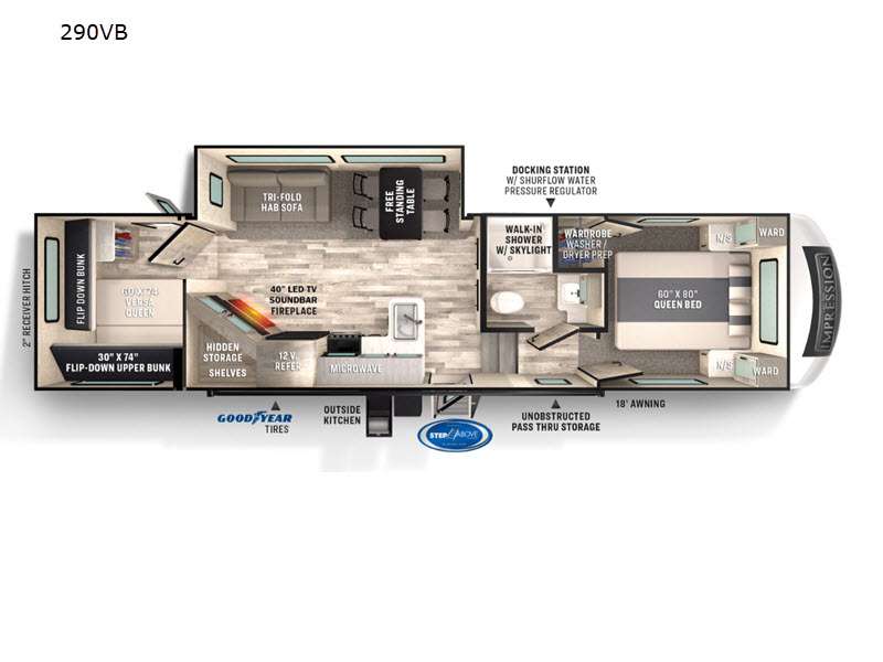 2022 Forest River RV Impression 290VB floorplan