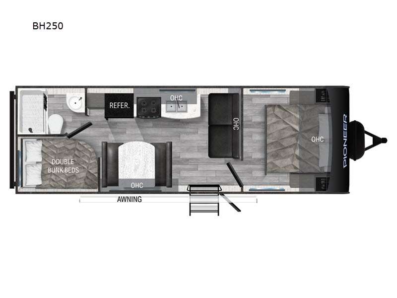 2023 Heartland Pioneer BH 250 floorplan