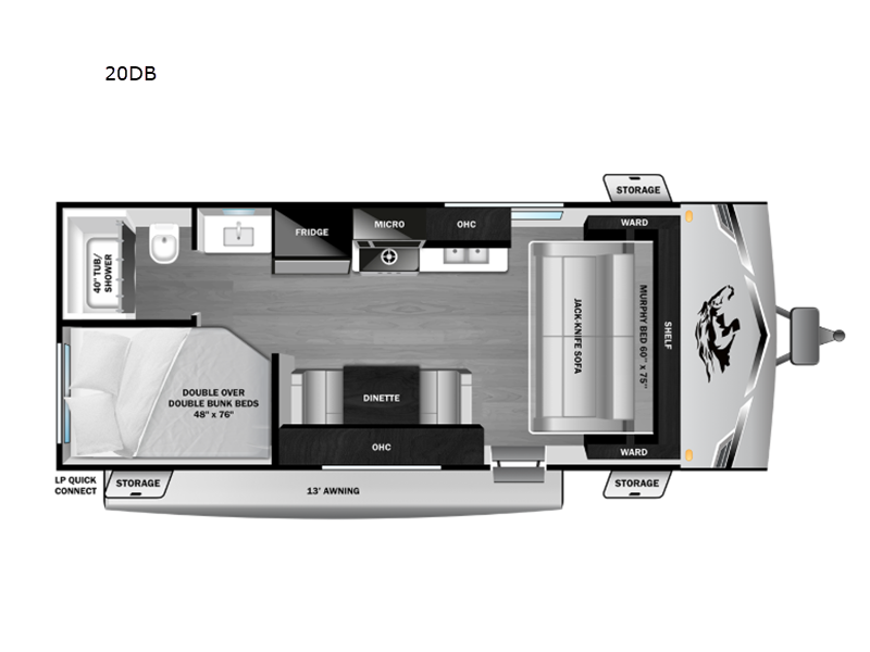 2027 Open Range RV Colt 20DB floorplan