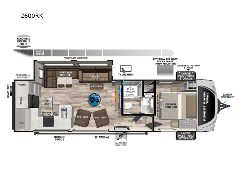2025 Forest River RV Vibe 2600RK floorplan