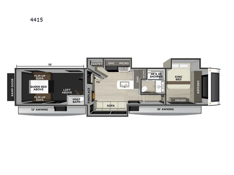 2027 Forest River RV Vengeance 4415 Toy Hauler floorplan