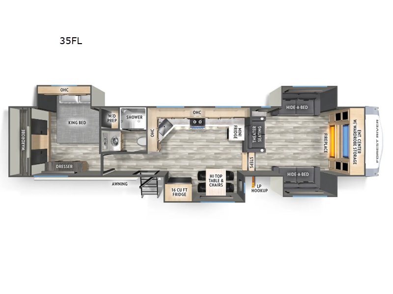 2027 Forest River RV Wildcat 36FL floorplan