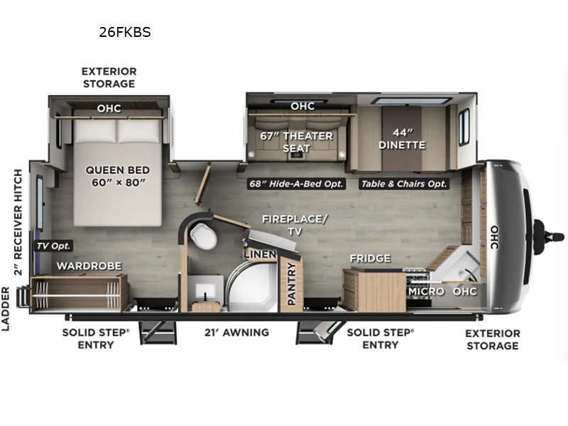 2027 Forest River RV Flagstaff Super Lite 26FKBS floorplan