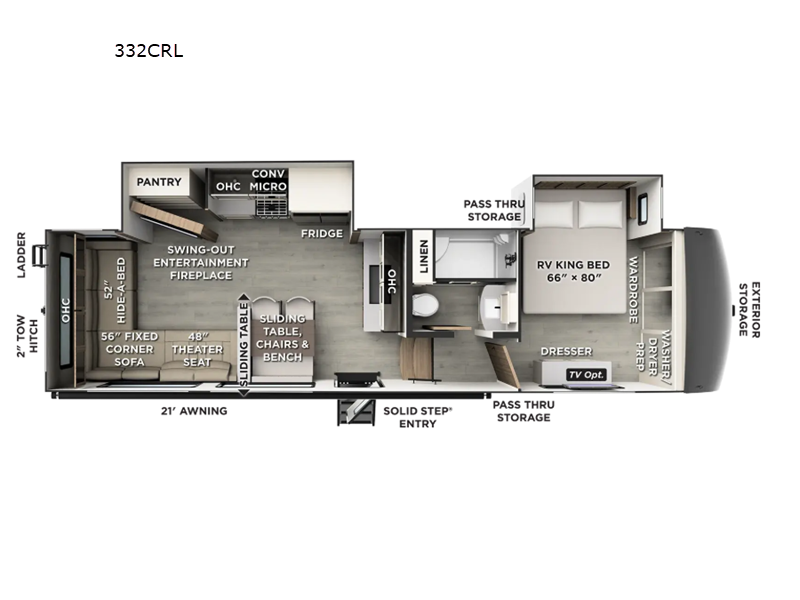 2027 Forest River RV Flagstaff Classic 332CRL floorplan