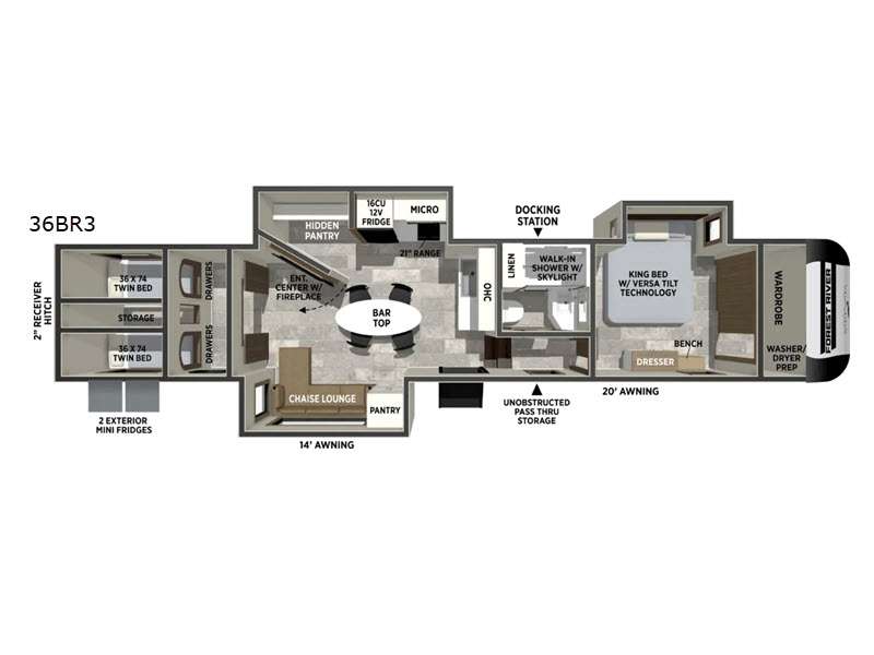 2027 Forest River RV Impression 36BR3 floorplan