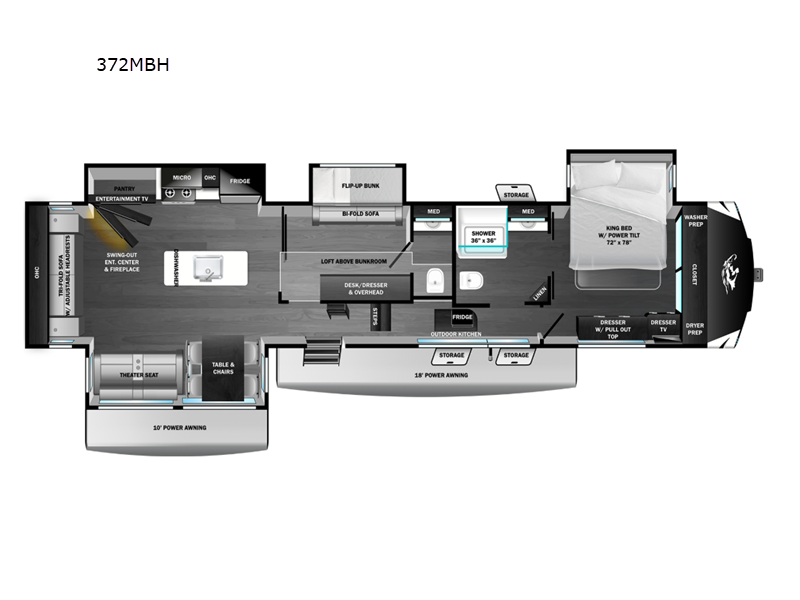 2026 Open Range RV Open Range 3X 372MBH floorplan