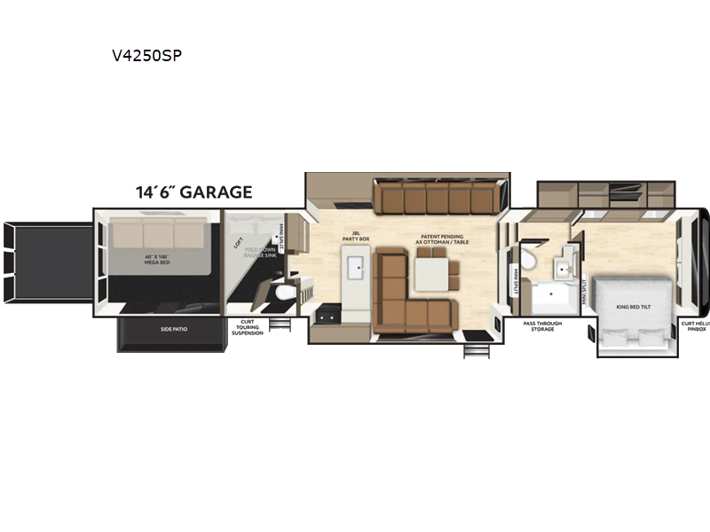 2027 Axiom RV Vendetta V4250SP Toy Hauler floorplan