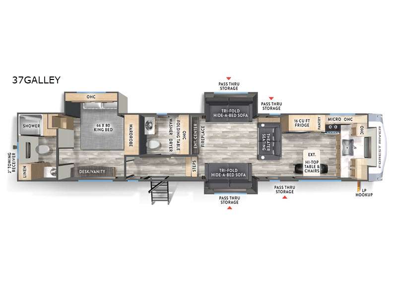 2026 Forest River RV Wildcat 37GALLEY floorplan