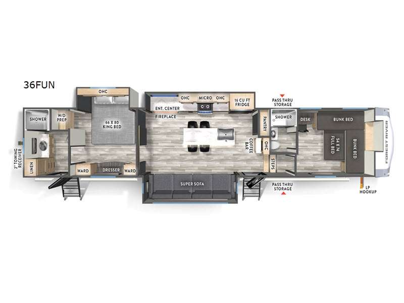 2026 Forest River RV Wildcat 36FUN floorplan